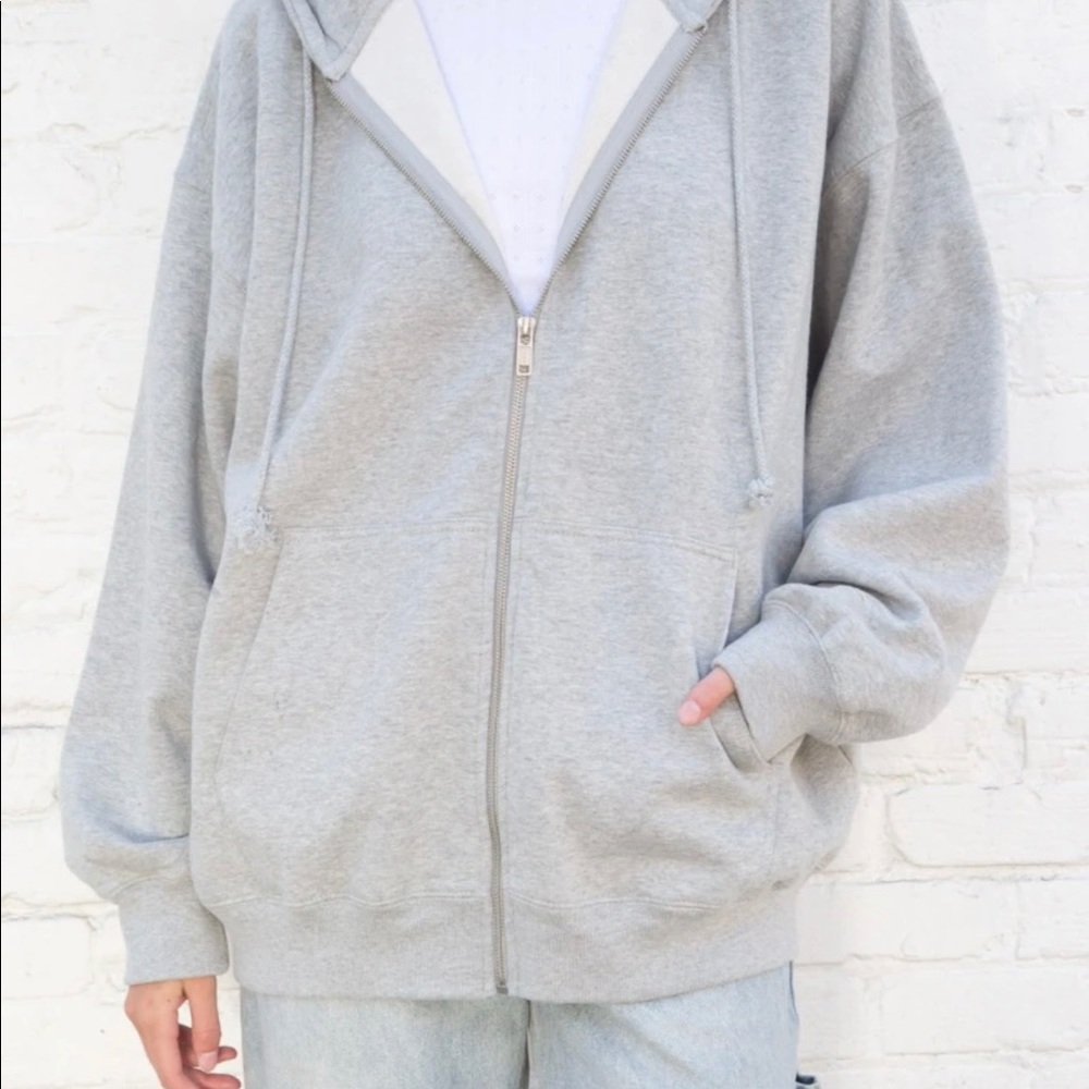 Brandy Melville oversize gray zip up